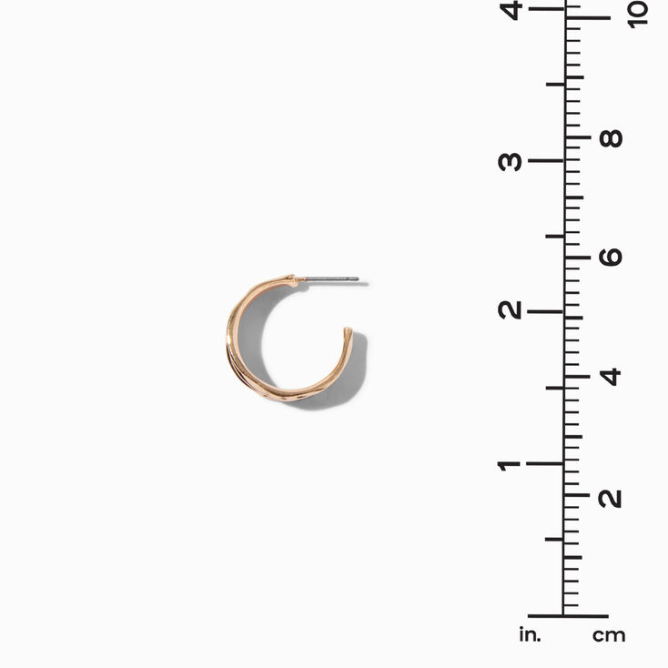 Gold-tone Wide Textured 20MM Hoop Earrings ,