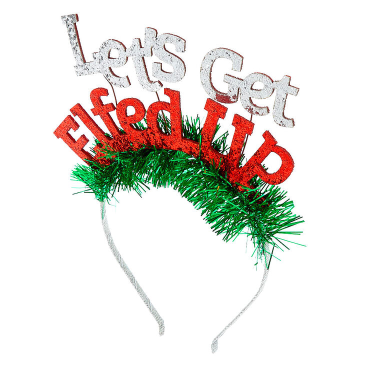Let's Get Elfed Up Tinsel Headband,