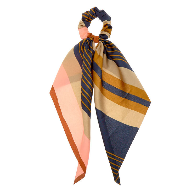 Rustic Striped Scarf Hair Scrunchie,