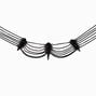 Black Spiked Multi Chain Choker Necklace,