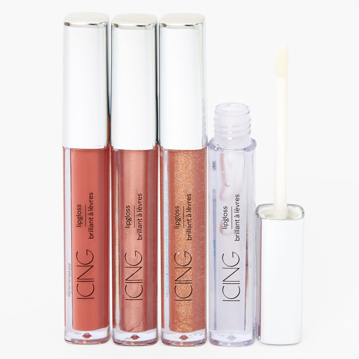 Bronzed Nude Shimmer Lip Gloss Set - 4 Pack,