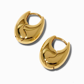 JAM + RICO x ICING 18k Yellow Gold Plated Cowrie Seashell Hoop Earrings,