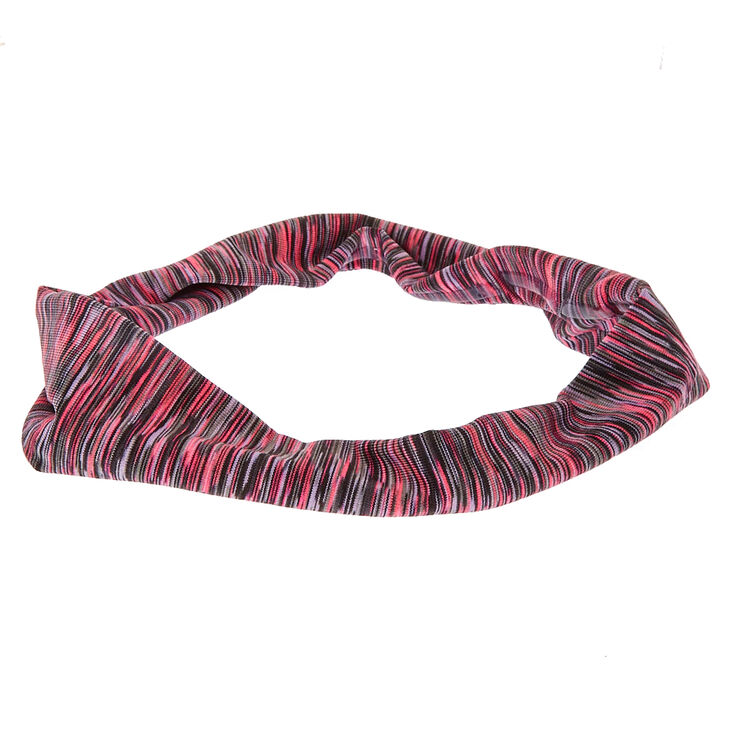 No Slip Pink And Black Athletic Headwrap,