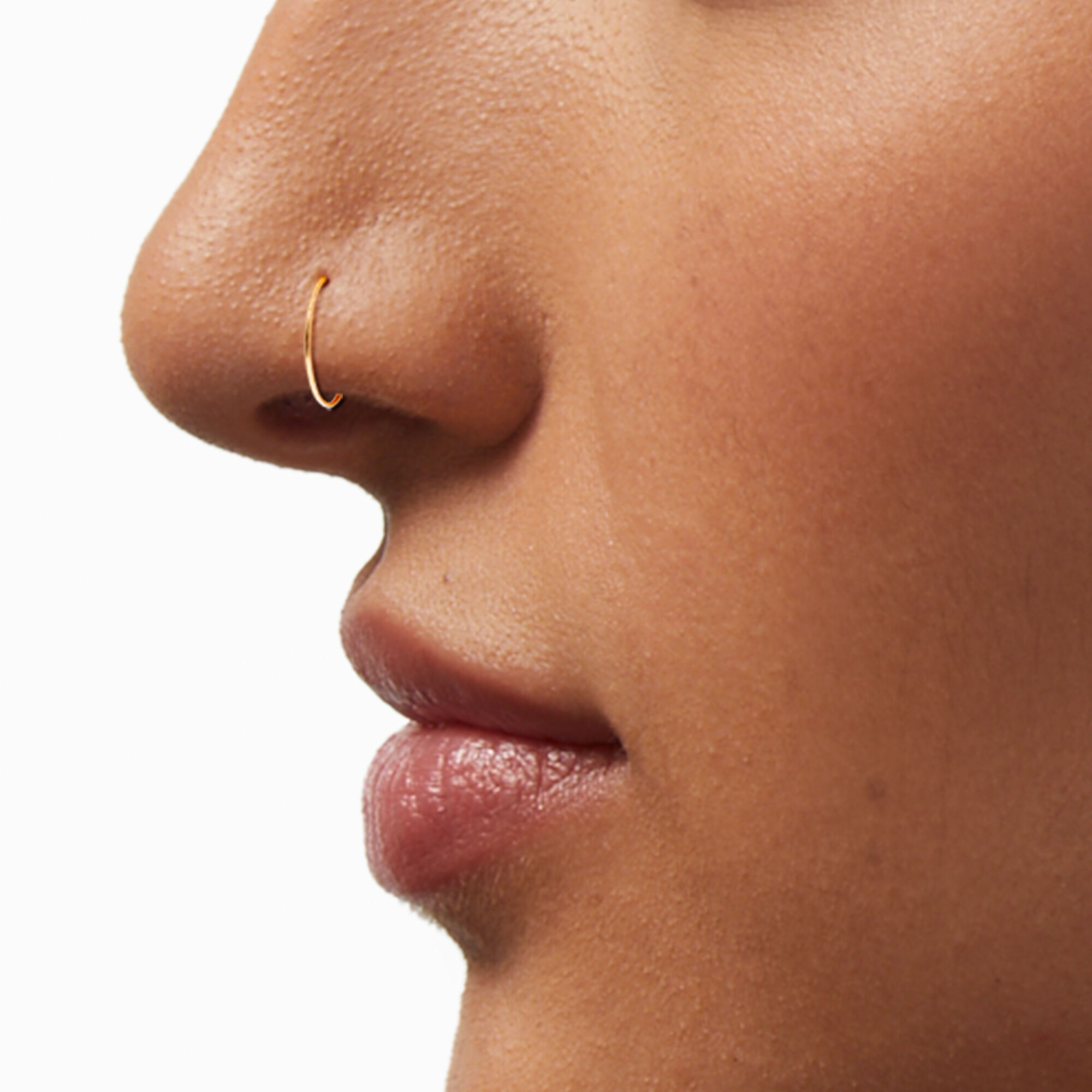 14k Yellow Gold 22G Hoop Nose Ring Icing US