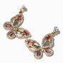 Gold Crystal Butterfly 1&quot; Drop Earrings,