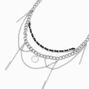 Silver-tone Drape Chain Statement Necklace ,