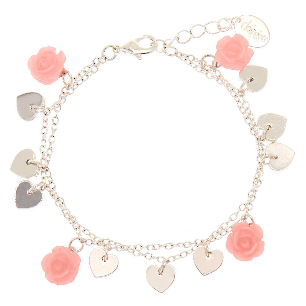 pink and silver bracelet