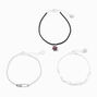 Black Fireball &amp; Silver Safety Pin Chain Bracelets - 3 Pack,