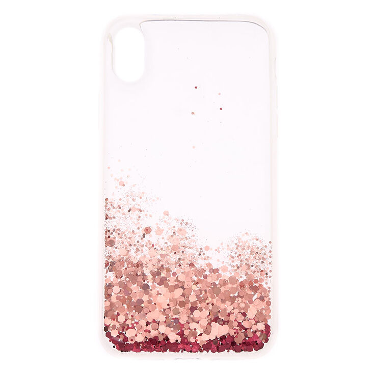 Pink Glitter Cascade Protective Phone Case - Fits iPhone XR,