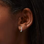 Laboratory Grown Diamond Embellished 10MM Sterling Silver Hoop Earrings 0.11 ct. tw.,