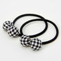 Black Plaid Beaded Hair Ties - 2 Pack,