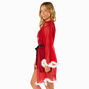 Christmas Feather Trimmed Sheer Robe,