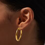 Gold-tone Stainless Steel 4MM Huggie Hoop Earrings,
