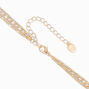 Gold-tone Butterfly Pink Seed Bead Multi-Strand Necklace ,