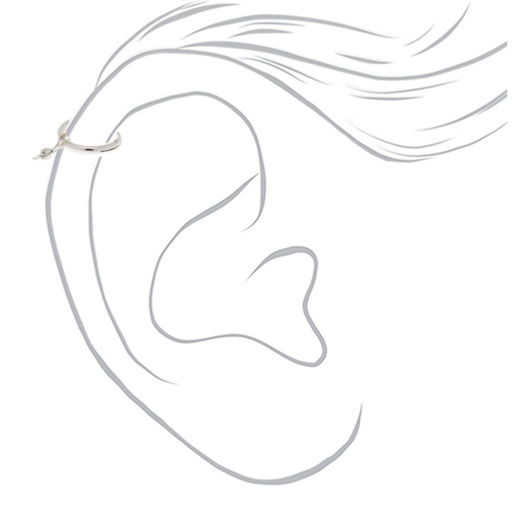 Sterling Silver 22G Crystal Star Cartilage Hoop Earring,