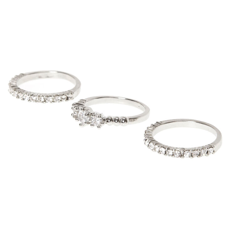 Diamond Rings - Silver, 3 Pack,