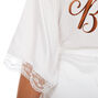 White &amp; Rose Gold Foil Satin Bride Robe - L/XL,