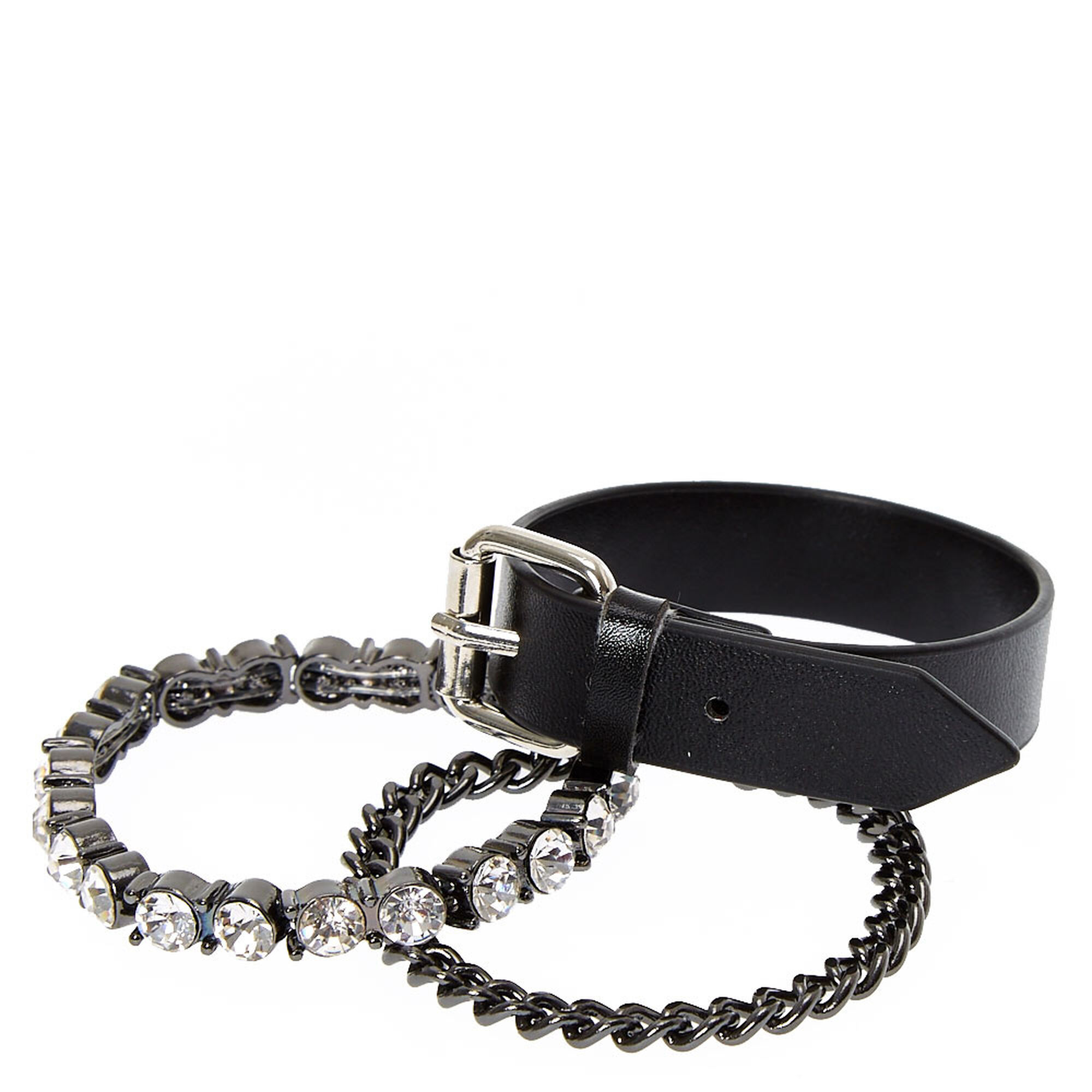 3 Pack Black Edgy Bracelet Set | Icing US