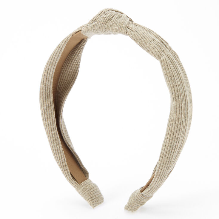 Ribbed Knotted Headband - Olive,