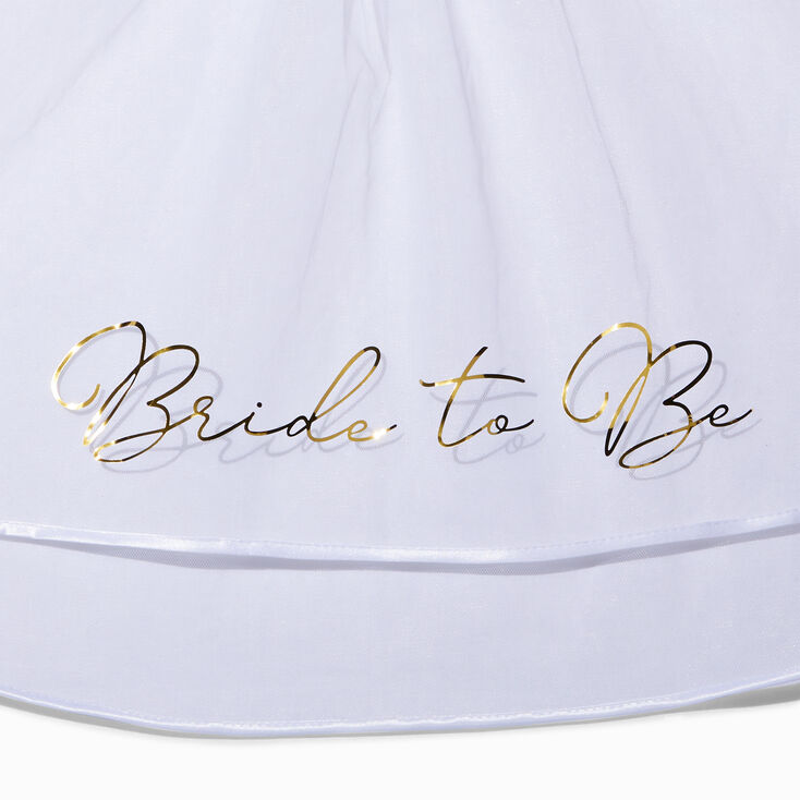 Bride To Be Satin Trim Double Layer Veil,