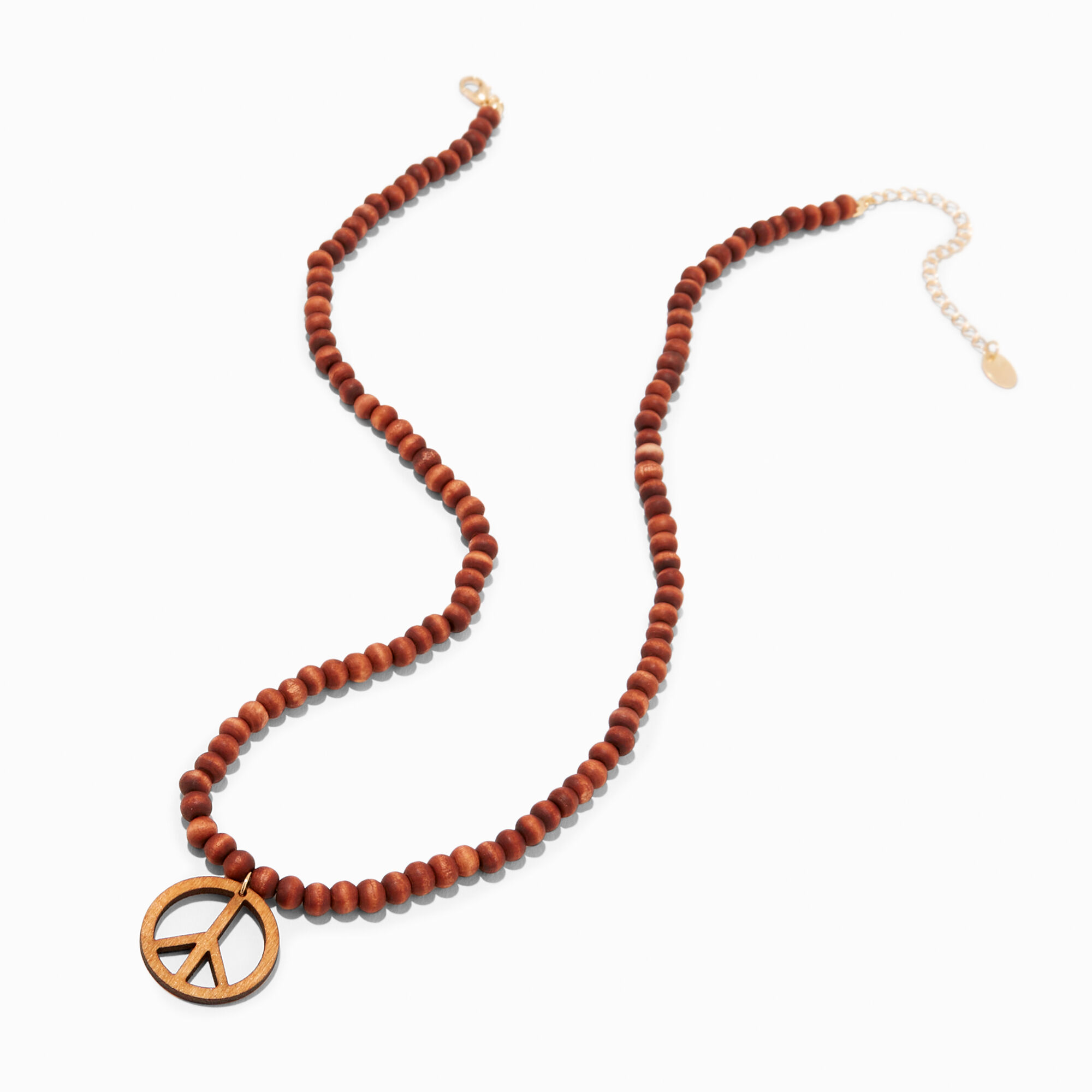 Wooden peace sign necklace top
