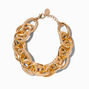 Gold-tone Textured Chain Link Extended Length Bracelet,