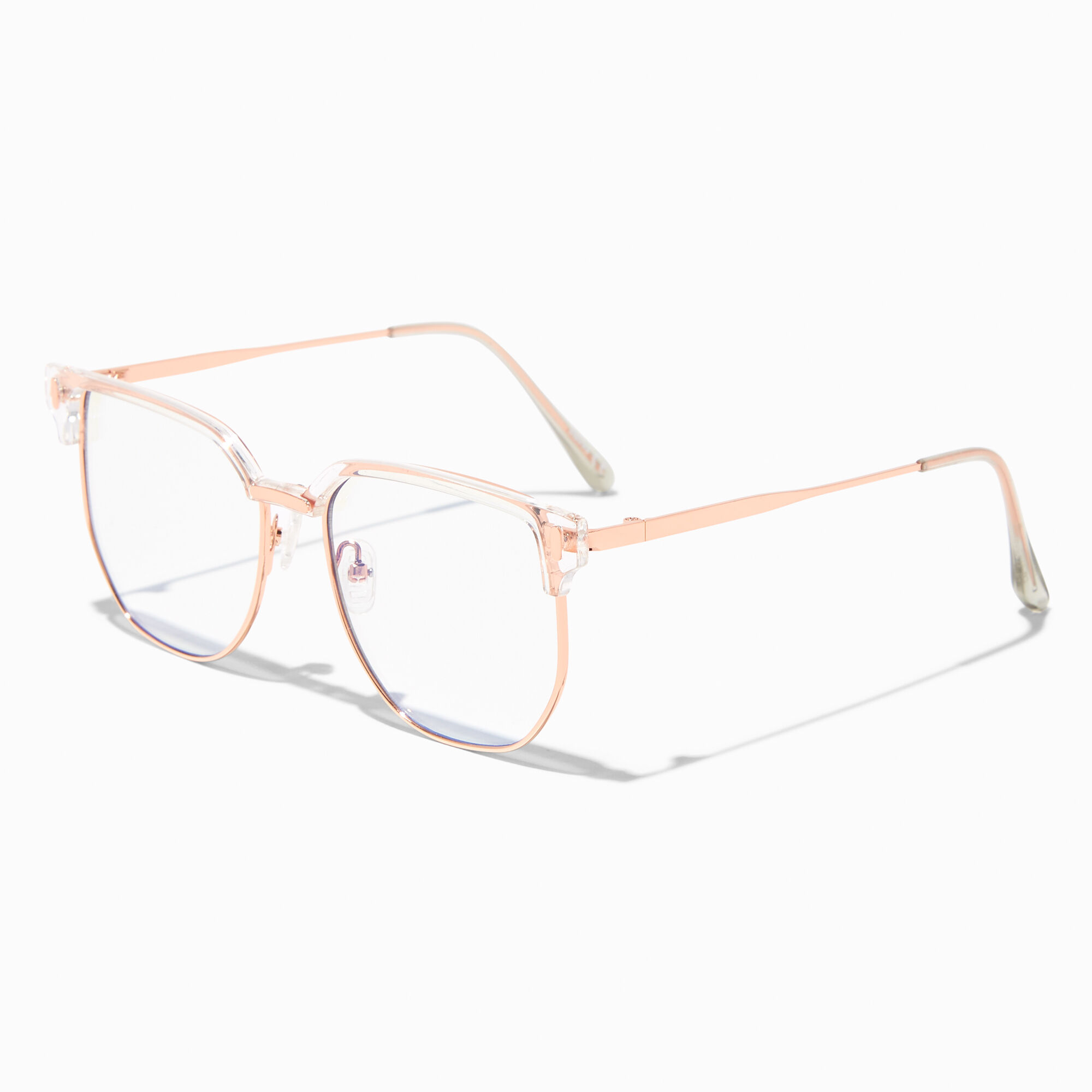 Rose gold clear lens glasses deals