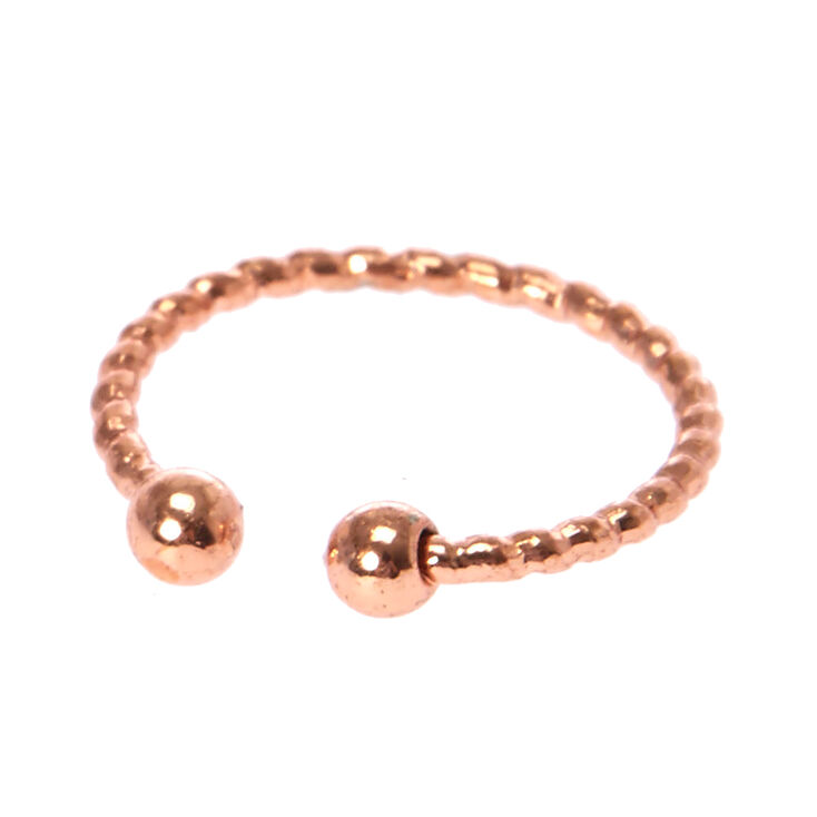 Laser Cut Rose Gold Faux Lip Ring,