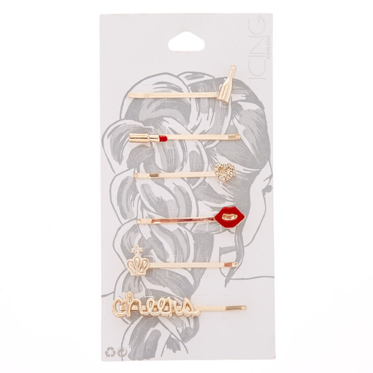 Rose Gold Glam Cheers Bobby Pins,