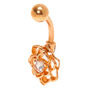 Rose Gold 14G Wire Flower Belly Ring,