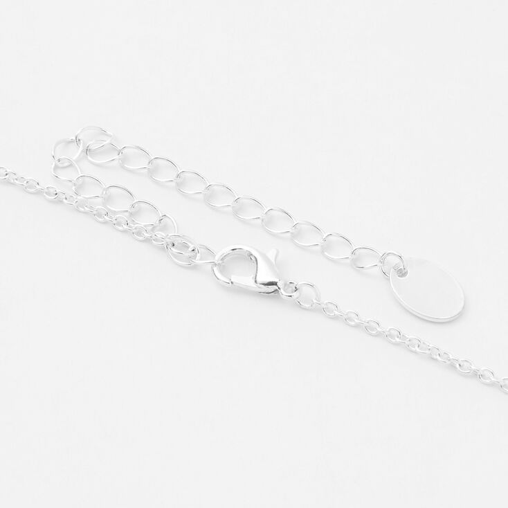 Silver Zodiac Charm Pendant Necklace - Pisces,
