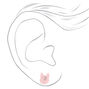 Sterling Silver Glitter Cat Stud Earrings - Pink,