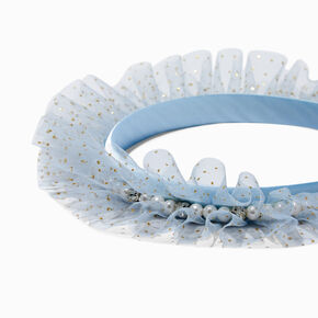 Glittery Light Blue Tulle Headband,