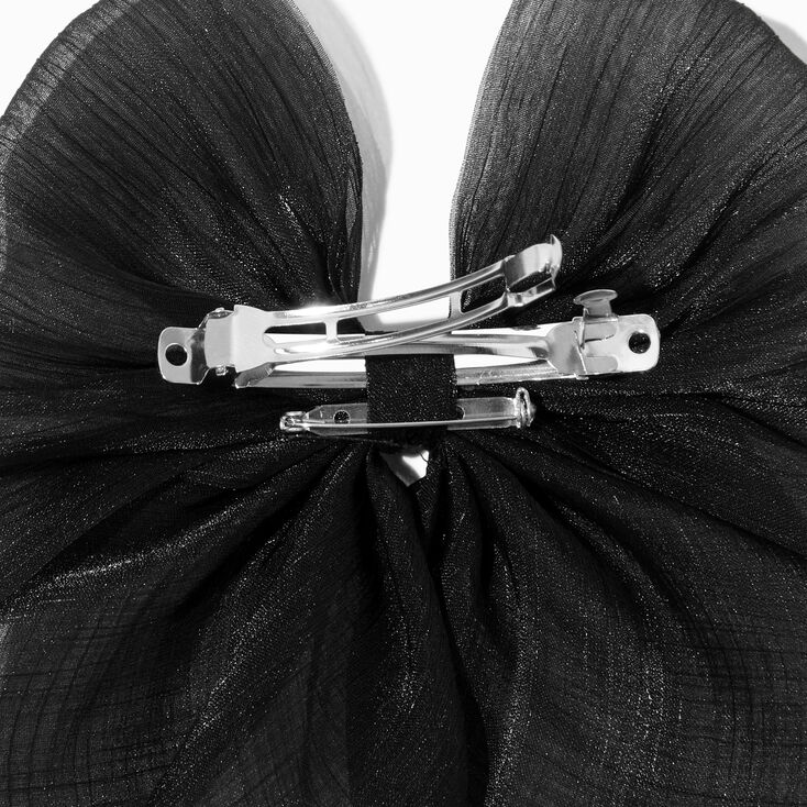 Black Sheer Hair Bow Clip,