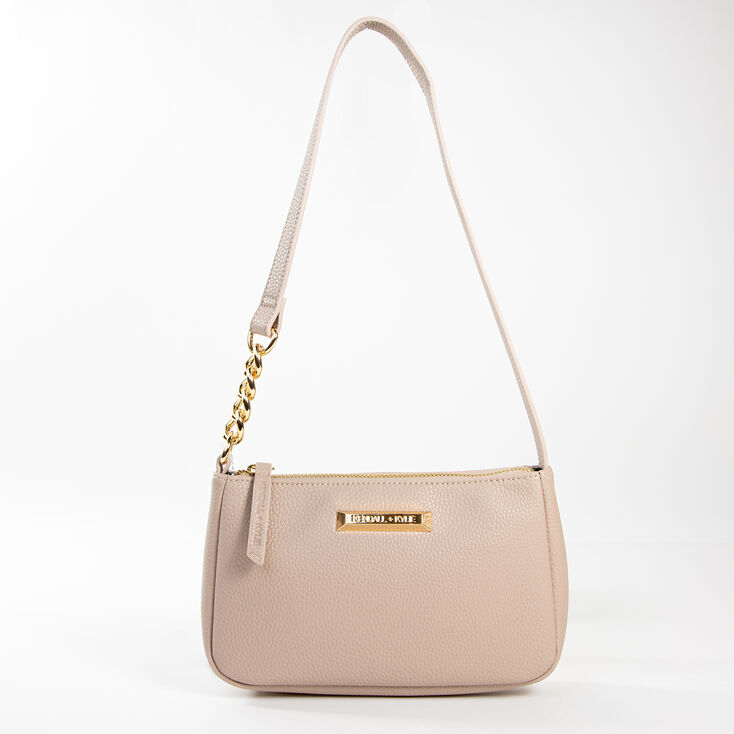 KENDALL + KYLIE Light Beige Pebble Shoulder Handbag,