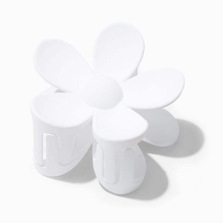 Matte White Flower Hair Claw,