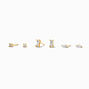 ICING Select 18k Yellow Gold Plated Cubic Zirconia Marquise &amp; Baguette Stud Earrings - 3 Pack,