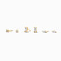 Icing Select 18k Yellow Gold Plated Cubic Zirconia Marquise &amp; Baguette Stud Earrings - 3 Pack,