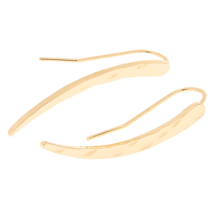 Gold 1" Textured Ear Crawler Earrings,