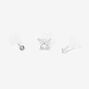 Sterling Silver Bio Flex Crystal Butterfly Cartilage Studs &#40;3 Pack&#41;,