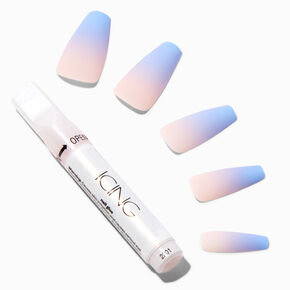 Pink &amp; Purple Ombre Squareletto Vegan Faux Nail Set - 24 Pack,