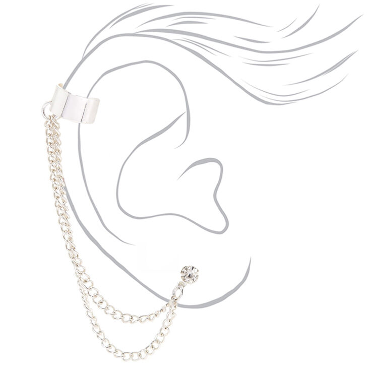 Silver Connector Earrings,