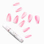 Hot Pink Shadow French Squareletto Vegan Faux Nail Set - 24 Pack,