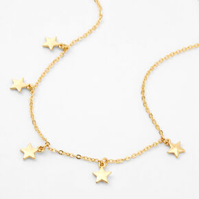 18kt Gold Plated Star Refined Charm Necklace,