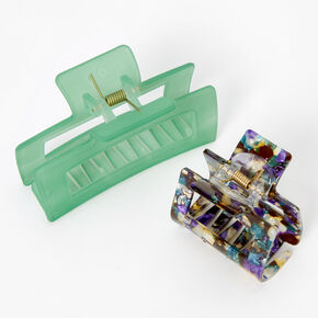 Marble and Green Hair Claws -  2 Pack,