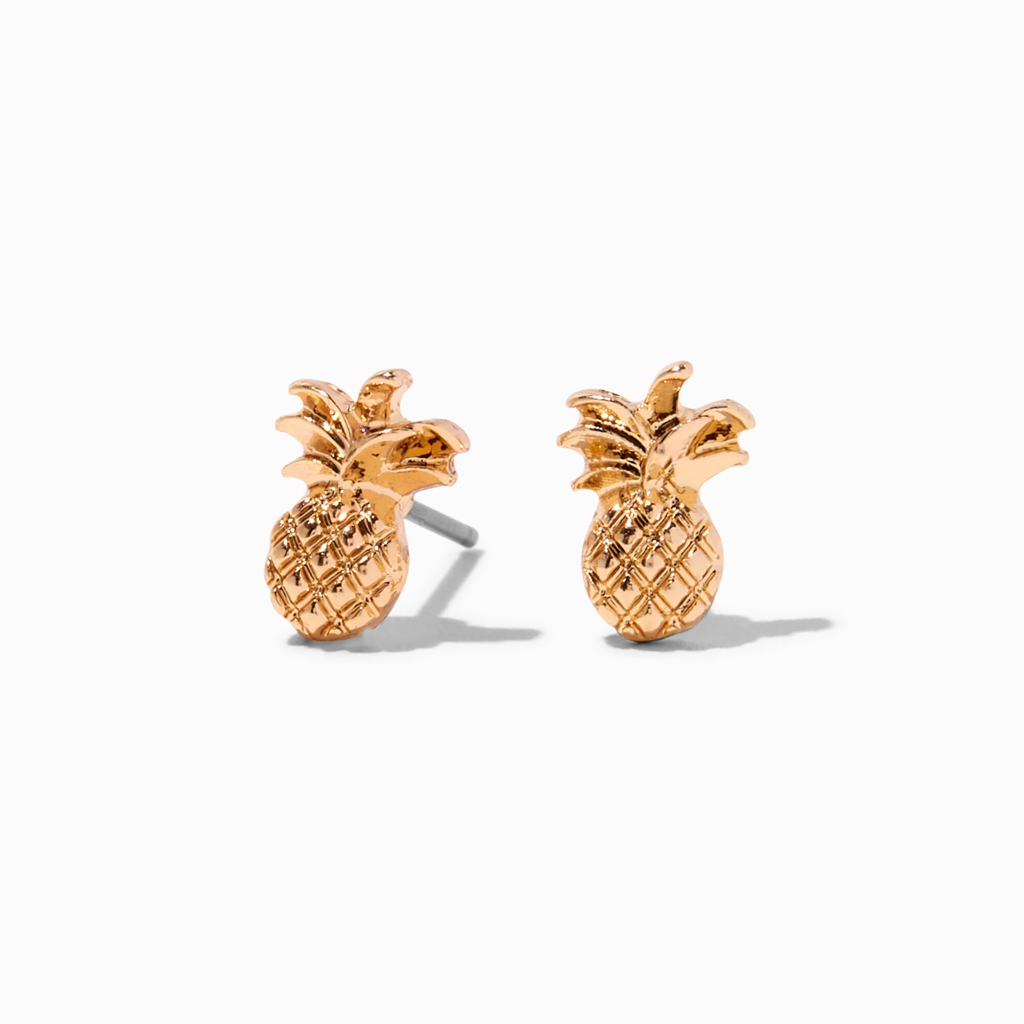 Gold pineapple clearance stud earrings