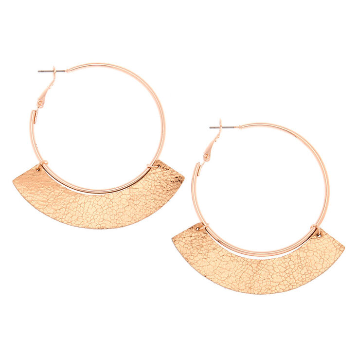Rose Gold 50MM Metallic Hoop Earrings,