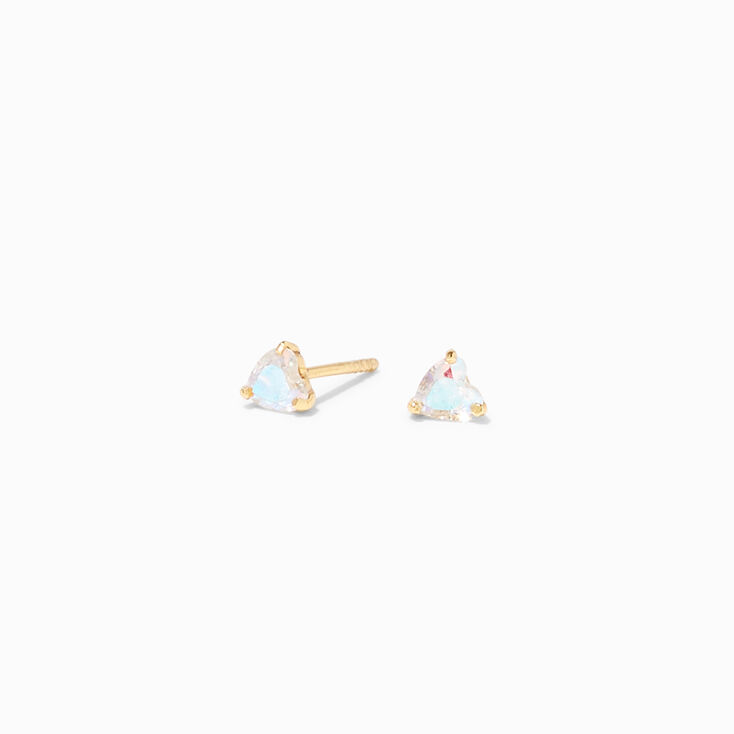 Icing Select Sterling Silver AB Cubic Zirconia Heart Stud Earrings,