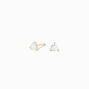 Icing Select Sterling Silver AB Cubic Zirconia Heart Stud Earrings,