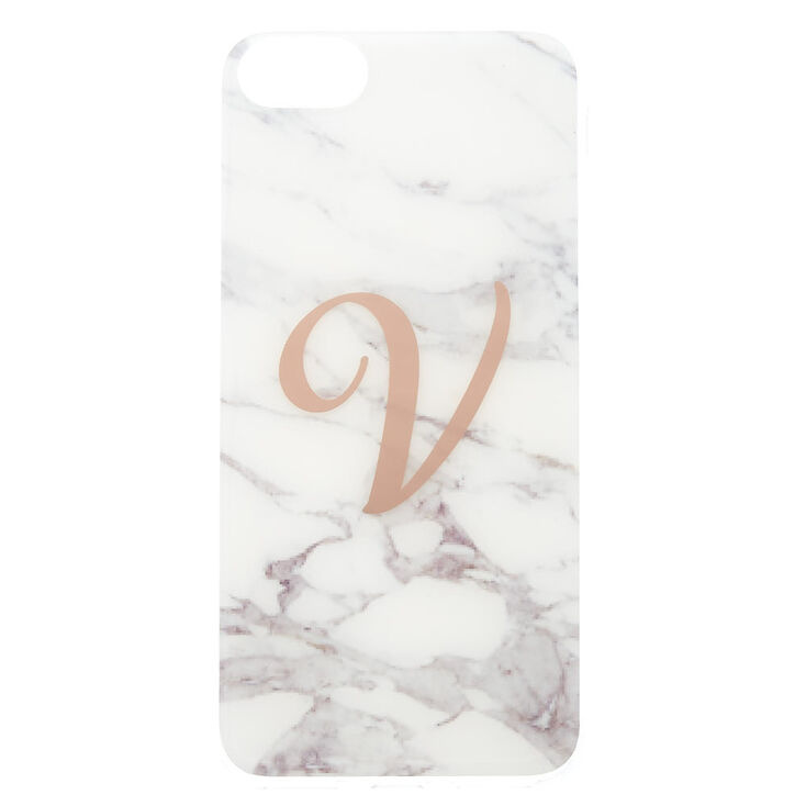 Marble V Initial Phone Case - Fits iPhone 6/7/8,